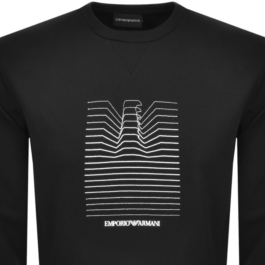 Alternative Image for ProductEmporio Armani Crew Neck Logo Sweatshirt Black2